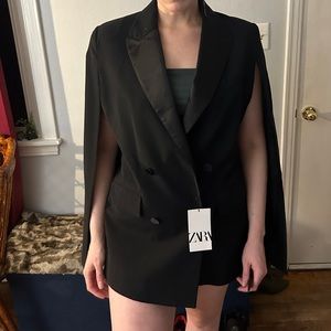 ZARA black cape dress blazer. NWT.